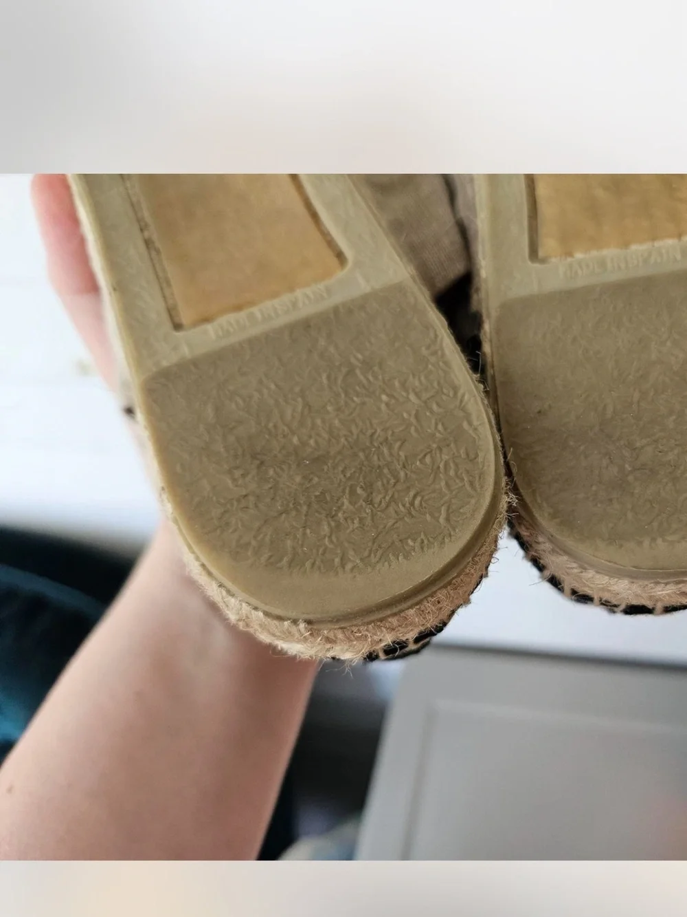 Castaner Pura Canvas Espadrille Flats with Striped Bow - Cream & Blue